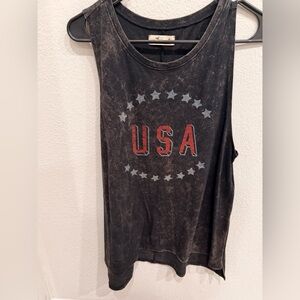 Hollister Charcoal USA Graphic Tank